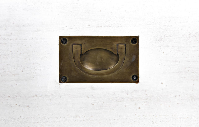 NOIR 2-Drawer Side Table with Sliding Tray White Wash