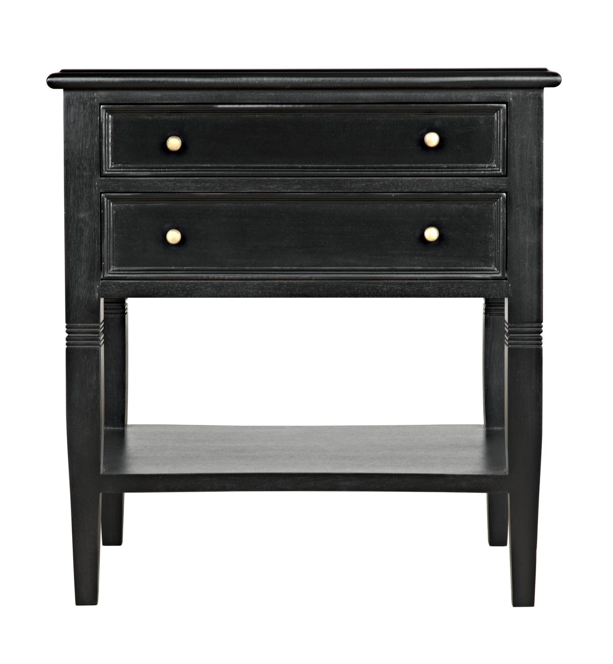 NOIR Oxford 2-Drawer Side Table Hand Rubbed Black