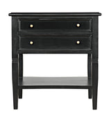NOIR Oxford 2-Drawer Side Table Hand Rubbed Black
