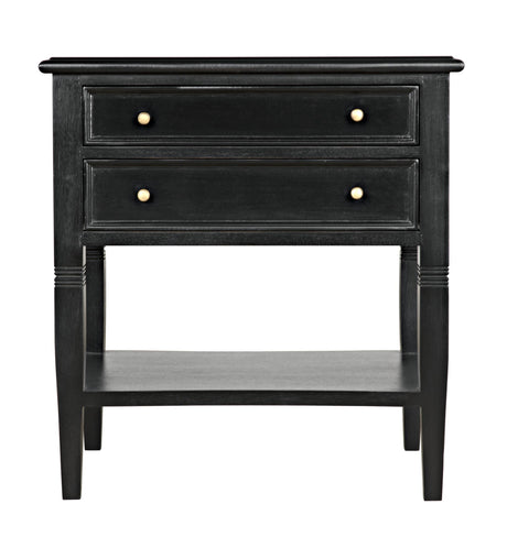 NOIR Oxford 2-Drawer Side Table Hand Rubbed Black