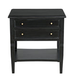 NOIR Oxford 2-Drawer Side Table Hand Rubbed Black