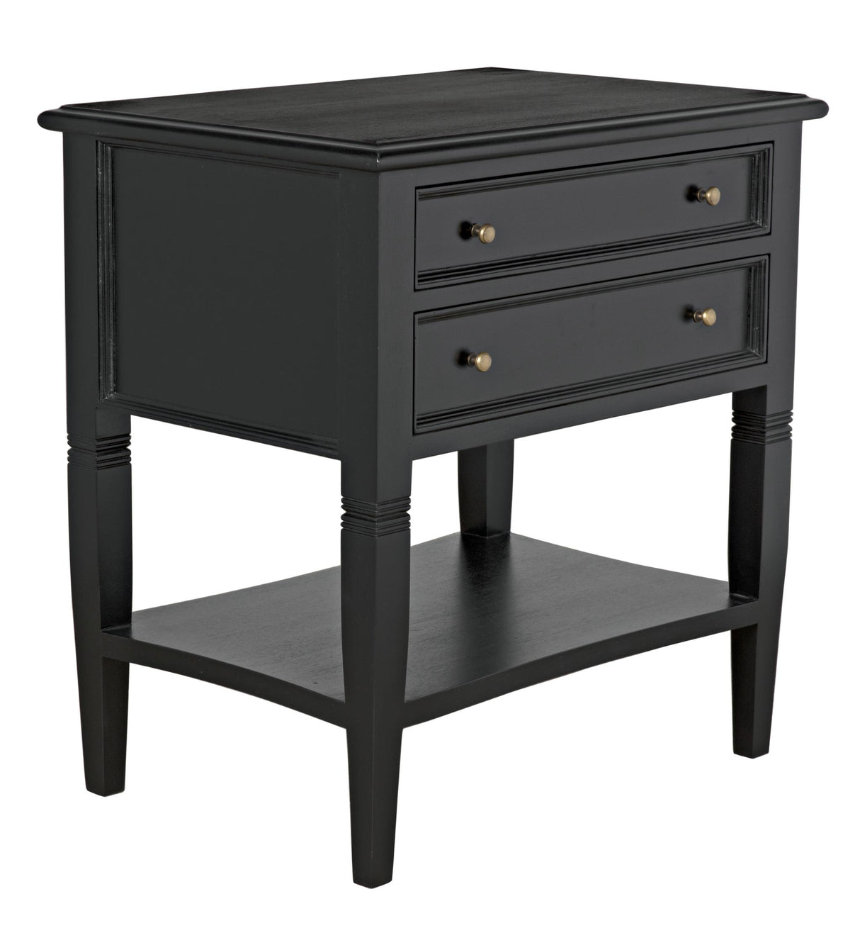 NOIR Oxford 2-Drawer Side Table Hand Rubbed Black