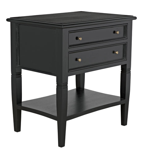 NOIR Oxford 2-Drawer Side Table Hand Rubbed Black