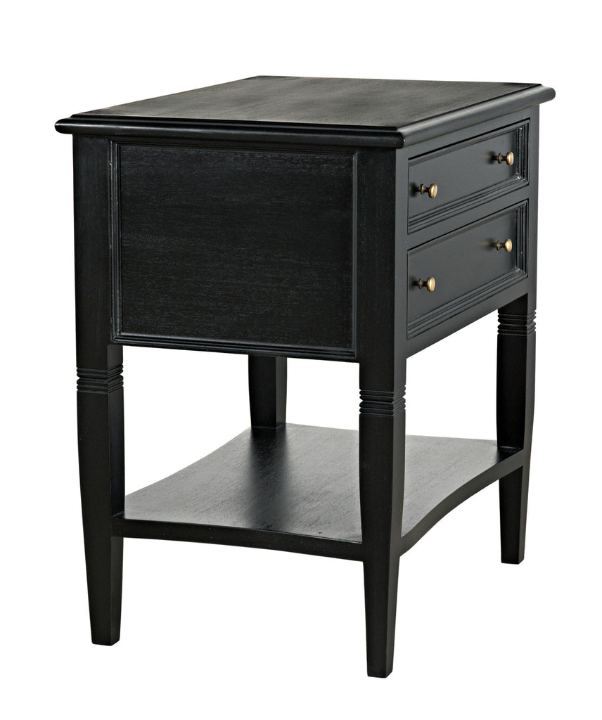 NOIR Oxford 2-Drawer Side Table Hand Rubbed Black
