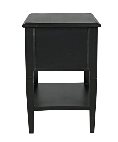 NOIR Oxford 2-Drawer Side Table Hand Rubbed Black