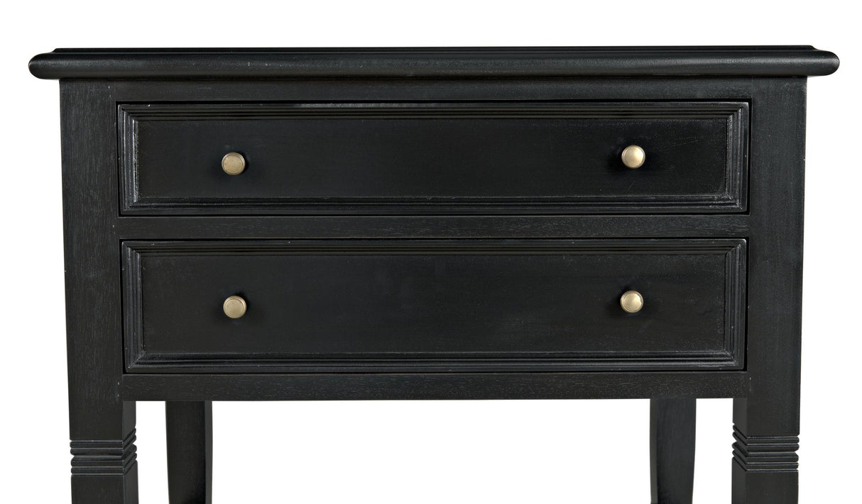 NOIR Oxford 2-Drawer Side Table Hand Rubbed Black