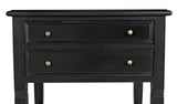 NOIR Oxford 2-Drawer Side Table Hand Rubbed Black
