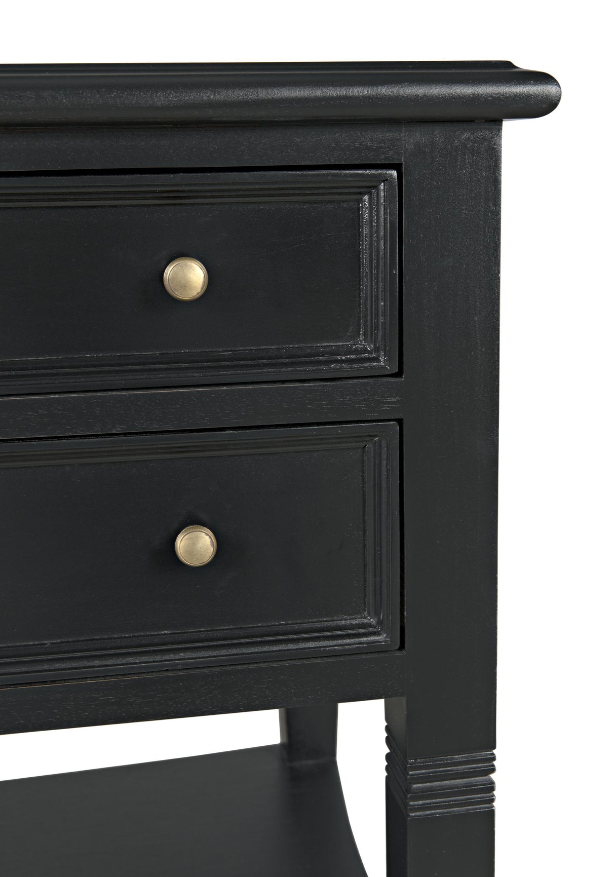 NOIR Oxford 2-Drawer Side Table Hand Rubbed Black