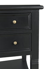 NOIR Oxford 2-Drawer Side Table Hand Rubbed Black