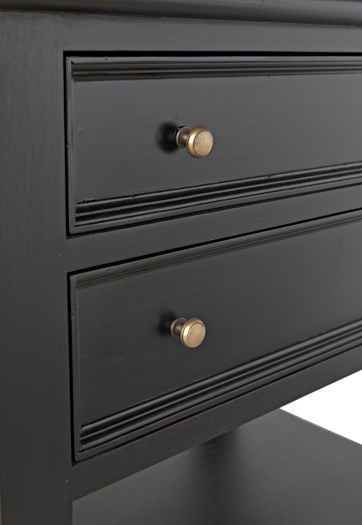 NOIR Oxford 2-Drawer Side Table Hand Rubbed Black