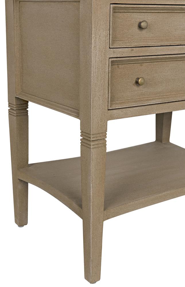 NOIR Oxford 2-Drawer Side Table Weathered