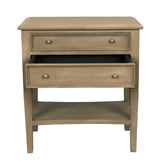 NOIR Oxford 2-Drawer Side Table Weathered