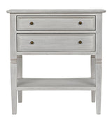 NOIR Oxford 2-Drawer Side Table White Wash