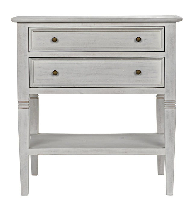 NOIR Oxford 2-Drawer Side Table White Wash