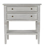 NOIR Oxford 2-Drawer Side Table White Wash