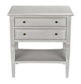 NOIR Oxford 2-Drawer Side Table White Wash