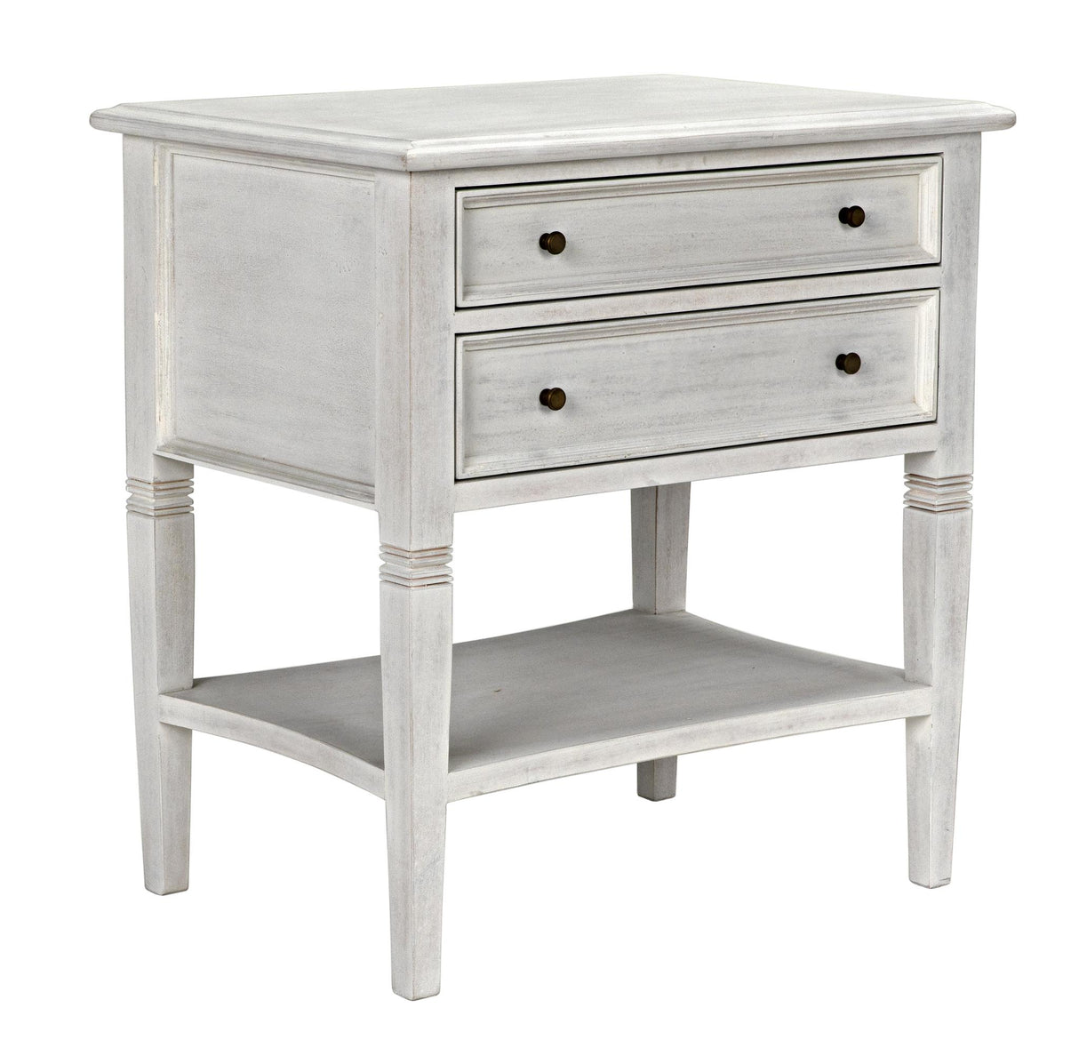 NOIR Oxford 2-Drawer Side Table White Wash