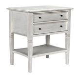 NOIR Oxford 2-Drawer Side Table White Wash