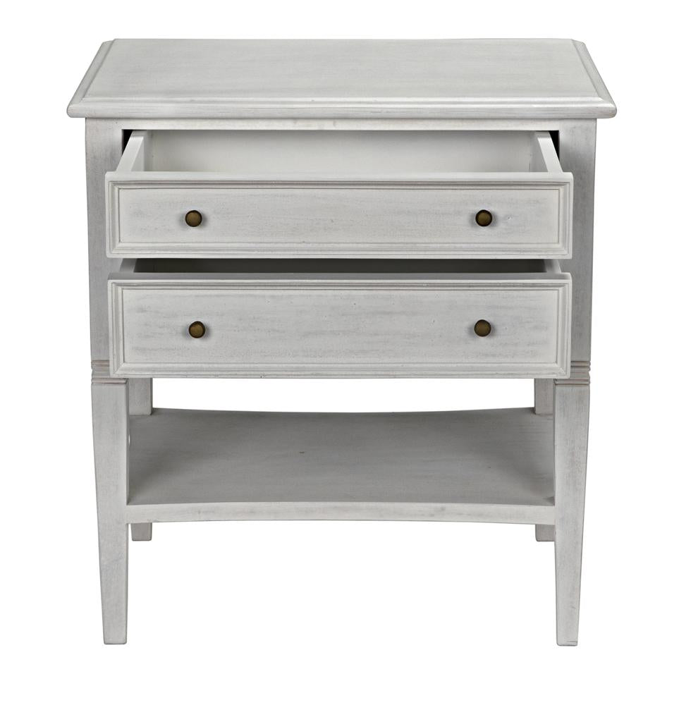 NOIR Oxford 2-Drawer Side Table White Wash