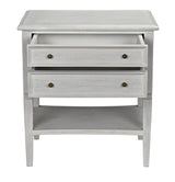 NOIR Oxford 2-Drawer Side Table White Wash