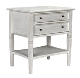NOIR Oxford 2-Drawer Side Table White Wash