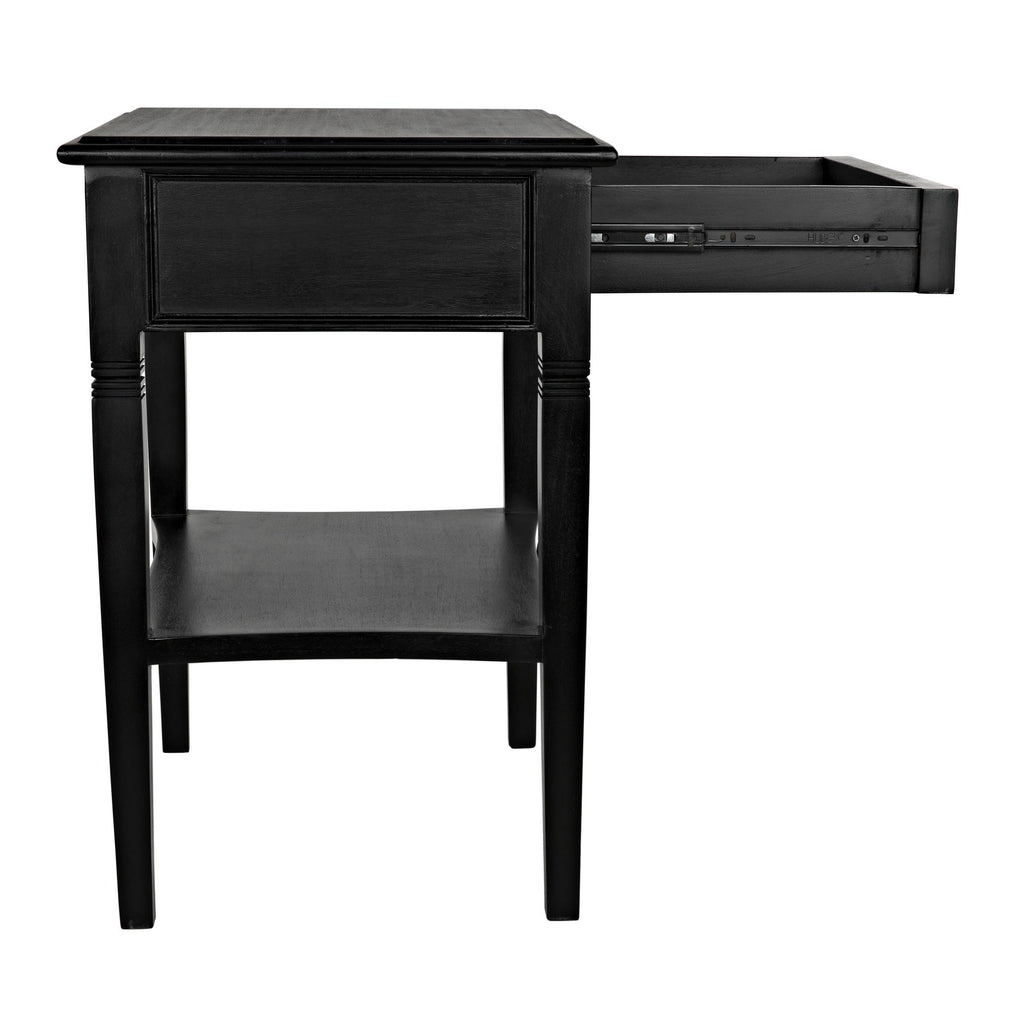 NOIR Oxford 1-Drawer Side Table Hand Rubbed Black