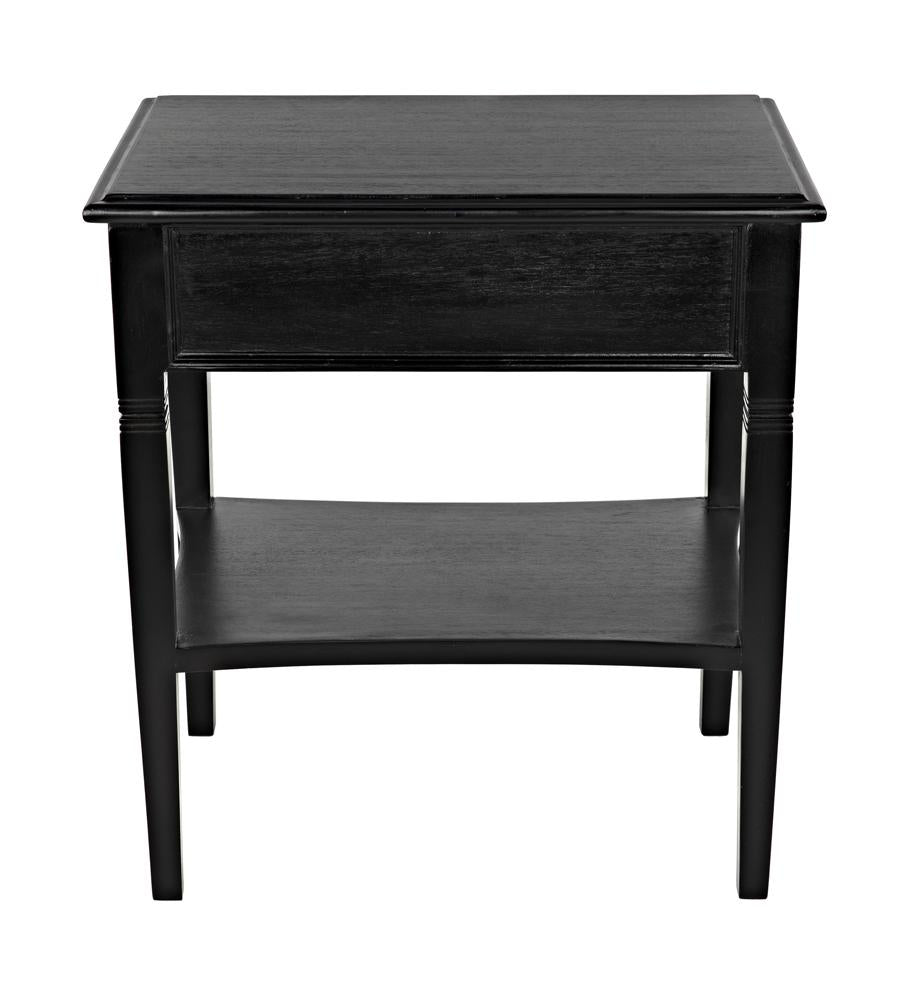 NOIR Oxford 1-Drawer Side Table Hand Rubbed Black