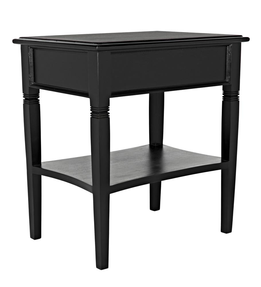 NOIR Oxford 1-Drawer Side Table Hand Rubbed Black