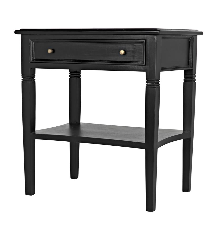 NOIR Oxford 1-Drawer Side Table Hand Rubbed Black
