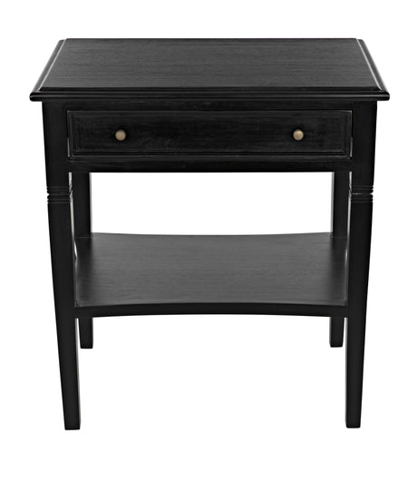 NOIR Oxford 1-Drawer Side Table Hand Rubbed Black