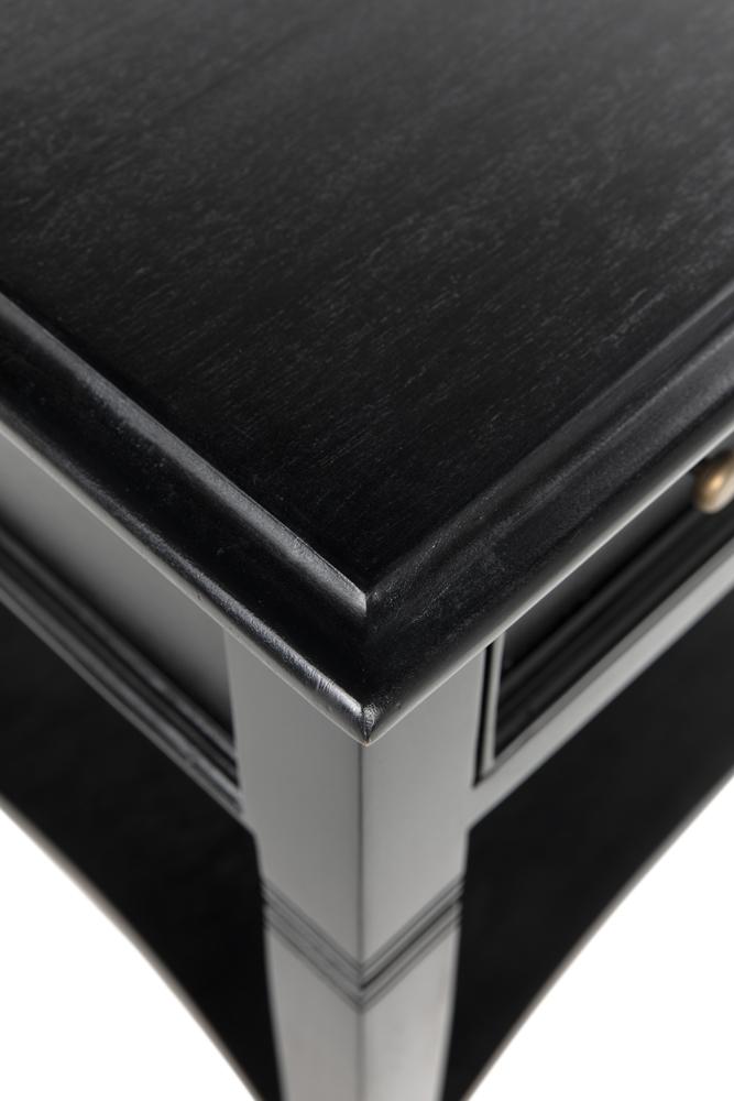 NOIR Oxford 1-Drawer Side Table Hand Rubbed Black