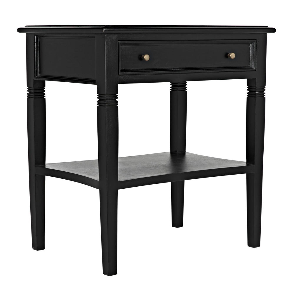 NOIR Oxford 1-Drawer Side Table Hand Rubbed Black