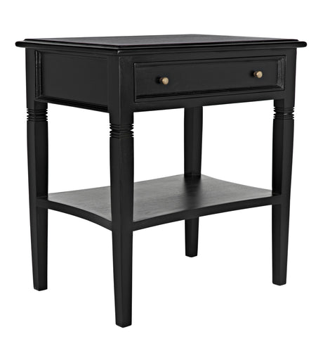 NOIR Oxford 1-Drawer Side Table Hand Rubbed Black