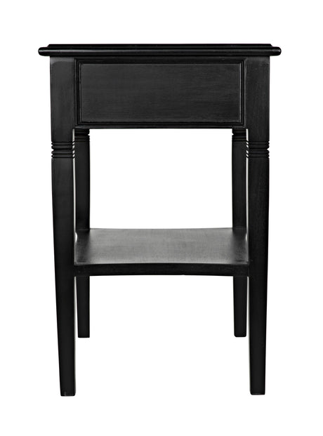 NOIR Oxford 1-Drawer Side Table Hand Rubbed Black