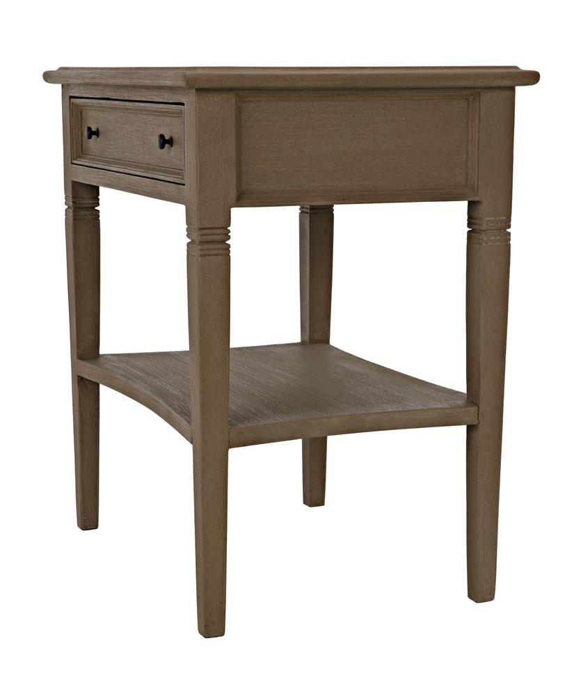 NOIR Oxford 1-Drawer Side Table Weathered