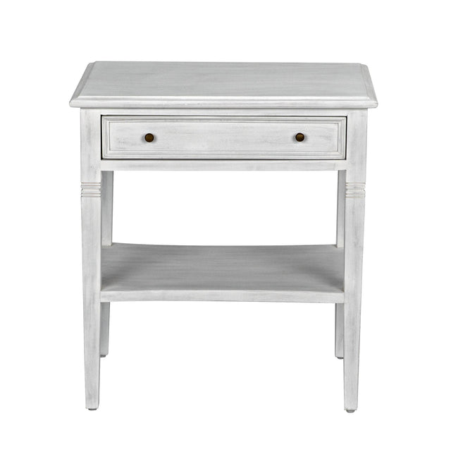 NOIR Oxford 1-Drawer Side Table White Wash