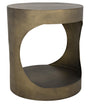 NOIR Eclipse Round Side Table Metal with Aged Brass Finish