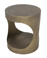 NOIR Eclipse Round Side Table Metal with Aged Brass Finish