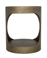 NOIR Eclipse Round Side Table Metal with Aged Brass Finish