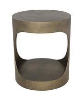 NOIR Eclipse Round Side Table Metal with Aged Brass Finish