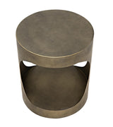 NOIR Eclipse Round Side Table Metal with Aged Brass Finish