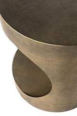 NOIR Eclipse Round Side Table Metal with Aged Brass Finish