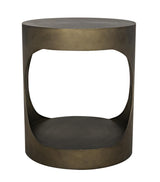 NOIR Eclipse Round Side Table Metal with Aged Brass Finish