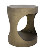 NOIR Eclipse Round Side Table Metal with Aged Brass Finish