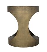 NOIR Eclipse Round Side Table Metal with Aged Brass Finish