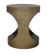 NOIR Eclipse Round Side Table Metal with Aged Brass Finish