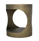 NOIR Eclipse Round Side Table Metal with Aged Brass Finish