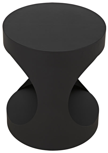 NOIR Eclipse Round Side Table Black Steel