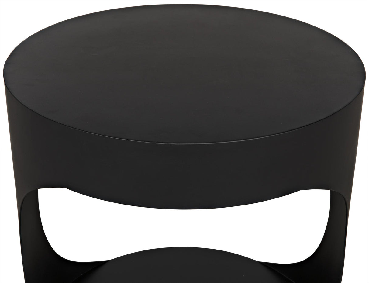NOIR Eclipse Round Side Table Black Steel