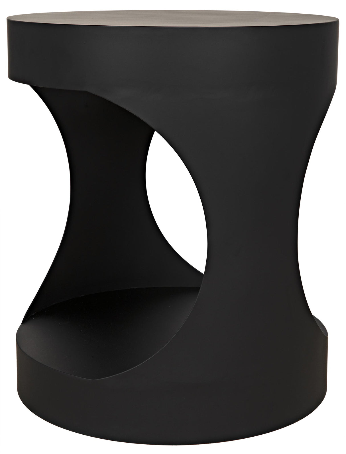 NOIR Eclipse Round Side Table Black Steel